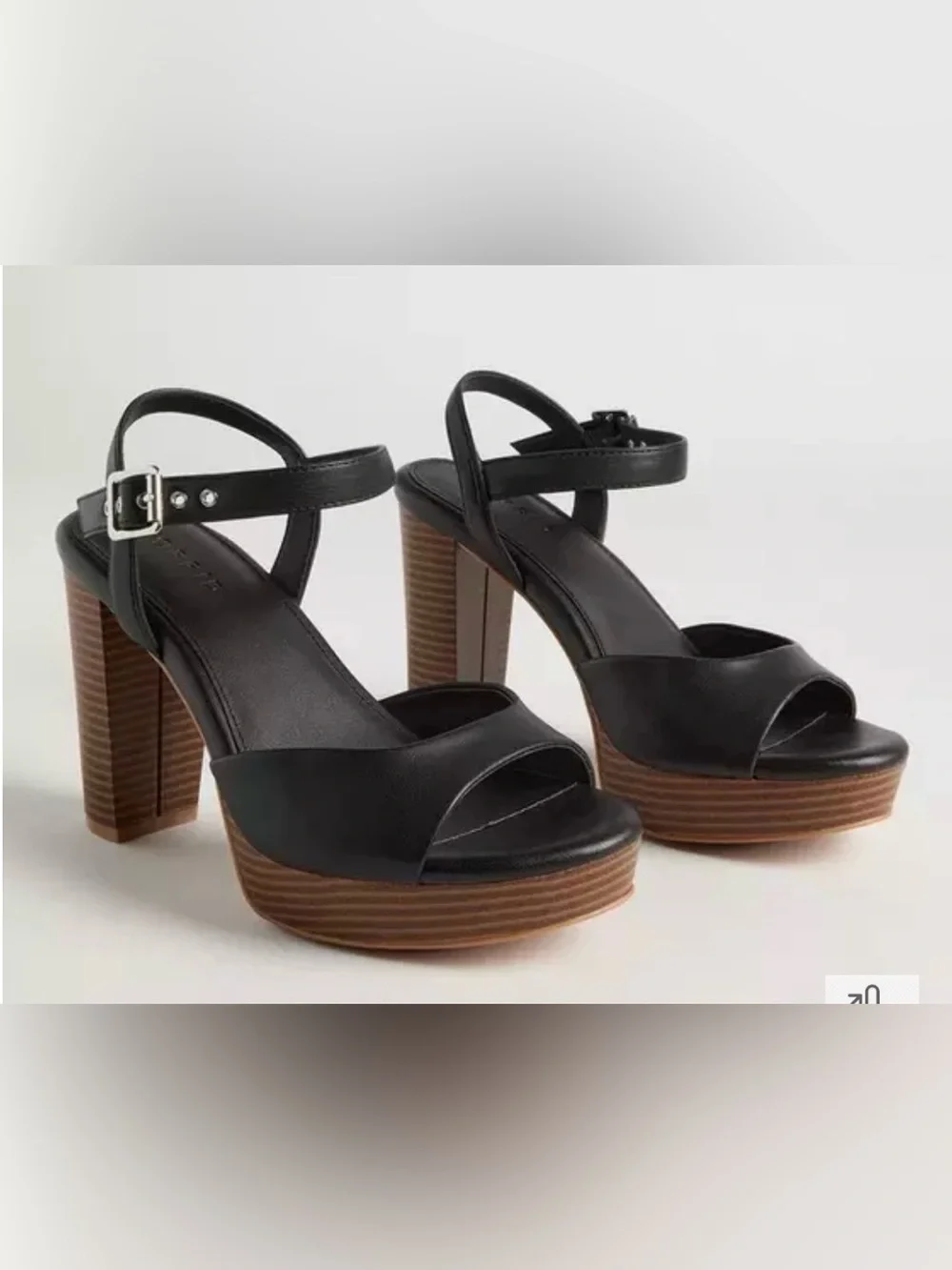 Torrid Black Platform Block Heel Sandal 13 W
